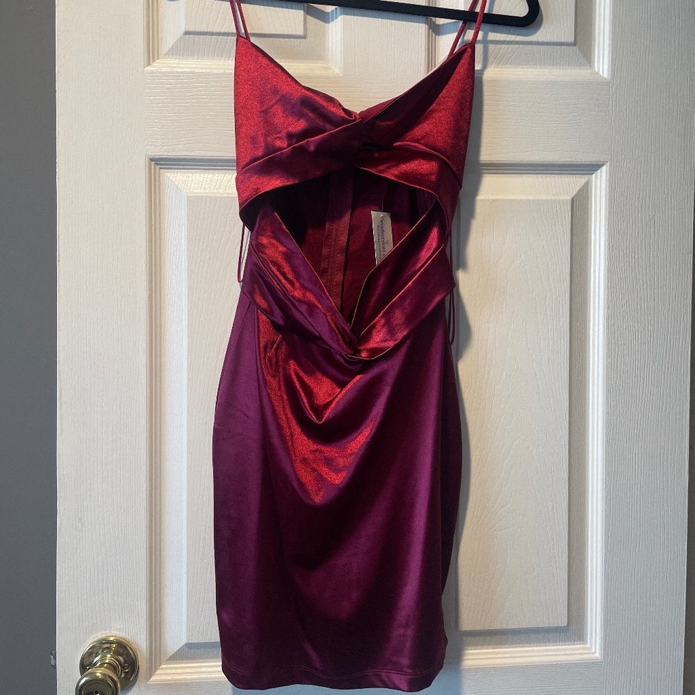 Silk wine dress